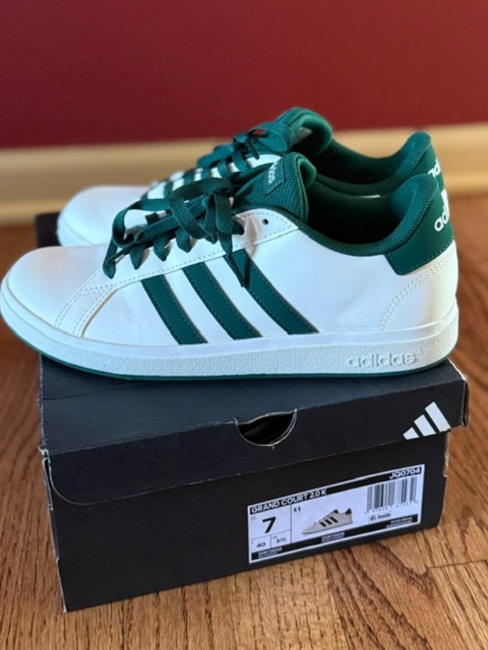 ADIDAS: BIG KIDS 'GRAND COURT 2.0' FASHION SNEAKER GYM SHOES-SZ 7K **BRAND NEW**